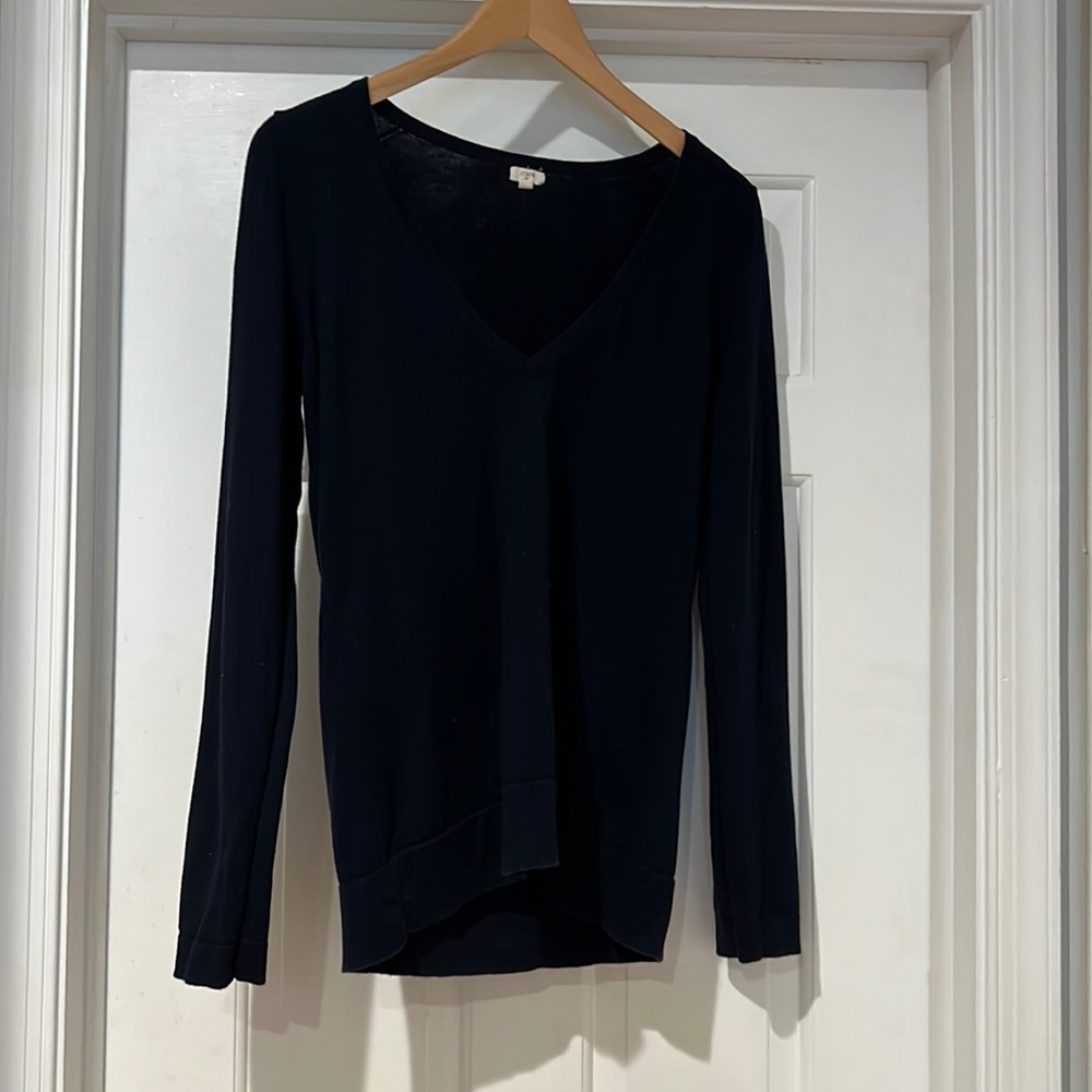 J. Crew Navy V-neck Sweater